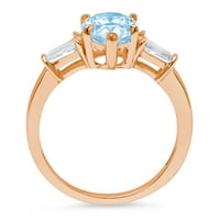 2.3ct kruška rez plavi simulirani dijamant 14k Rose Gold Gold Anniverment kameni prsten veličine 11