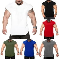 Teretana muška mišićna majica bez rukava na vrhu bodybuilding sport fitness workout vest sivi xl