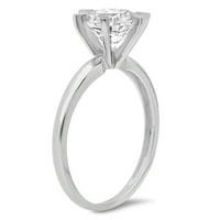 2. CT sjajan okrugli rez prozirni simulirani dijamant 18k bijeli zlatni pasijans prsten sz 6.25