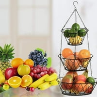 Viseća voćna biljna košarica Kuhinjska košara za skladištenje multifunkcionalnog željeza visećih stalak