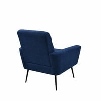 Akcentna fotelja, moderna stolica za slobodno vrijeme od tkanine s metalnim nogama i visokim naslonom,