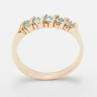 Britanci napravio je 14k ružino zlato prirodno plavo Topaz ženski vječni prsten - Opcije veličine -