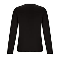Muški majica s dugim rukavima pamuk, muški gumb za posadu Sport Bluze i majice s dugim rukavima crna