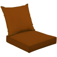 Dvodijelni jastuk za sjedenje postavljen obična tradicionalna smeđa puna boja IT tradicionalna je smeđa