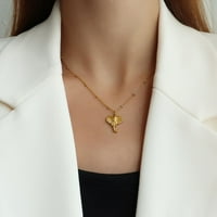 Toyella Baby Elephant Mini Clavicle ogrlica od titanijum čeličnog zlata