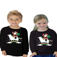 Neugodni stilovi ružna božićna majica s dugim rukavima za dječake Djevojke Toddler Xmas Santa mačka