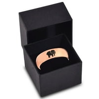 Tungsten Elephant Animal 2D Style Art Band prsten Muškarci Žene Udobne cipele 18K Rose Gold Dome Polirano