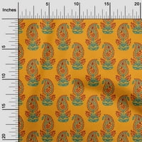 Onuone viskoza šifon senf Žuta tkanina Paisley blok haljina materijala tkanina za ispis tkanina od dvorišta