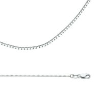 Čvrsti 14K bijeli zlatni lanac Bo ogrlica obični kvadratni linkovi polirani stil originalan