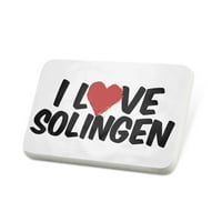 Porcelein Pin I Love Solingen Revel značka - Neonblond