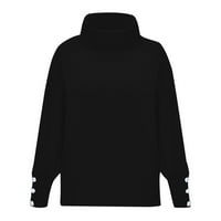 Lowrofile pulover džemperi za žene plus veličina dugih rukava casual top vrhovi modni luk ovratnik čvrsti