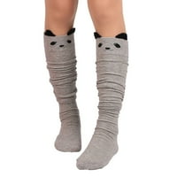 Čarape za žene Ženske čarape Duge čarape preko koljena visoka čarapa Siva Slobodna veličina