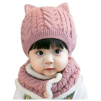 Zimske žene začišta za brisanje dječaka Dječja djevojka pletena dječja lijepa meka kapa + šal dva seta