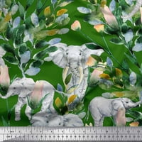 Listovi tkanina Soimoi Rayon, cvjetni i slon životinjski tiskani tkaninski dvorište širom