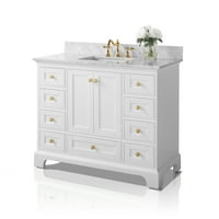 Ancerrey dizajnira Audrey 48 Wood kupaonicu ispraznost set u bijeloj boji