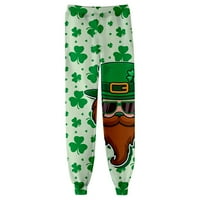 Hlače Modni unisni Ležerni dan Saint Patrickov dan ispisane odrasle jogger hlače zelene s