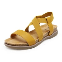 Parovi žene 鈥檚 Otvoreni nožni elastični remen ravne sandale Ljetne casual sandale Kana žuta američka