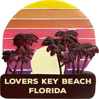 Ljubitelji Ključna plaža Florida Trendy Suvenir Ručna oslikana smola hladnjak Magnet zalazak sunca i