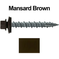 Metalni krovni vijci: 1-1 2 Mansard Brown HE glavom od lima za krovni vijak.