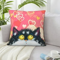 Bacajte jastuke, crtani humor mačka kvadratni kauč ukrasni pleteni jastuk, 22 x22