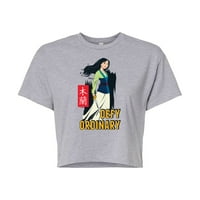 Disney Mulan - Defy obični - Juniors obrežena majica pamučne mješavine