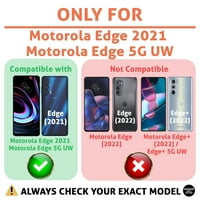 Razgovor s tamnim futrolom Kompatibilan za Motorola Edge Edge 5G UW, USA kaciga za zastavu Ispis, lagana,