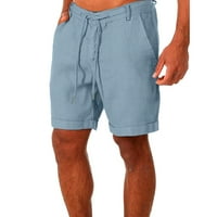 Muški kratke hlače muške ljetne casual kratke hlače i modne čvrste džepove kratki pamuk i labavi mekani