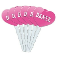 Dante Heart Love Cupcake Pick Toppers - Set od 6