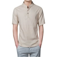 Muške košulje pamučno posteljina ljetna casual redovna fit majica kratkih rukava od mekane lagane majice
