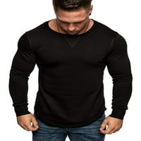 Majica fitnesa čvrste boje Muški dugi dio sportski modni trend vitki dugi rukavi mišići aktivna majica