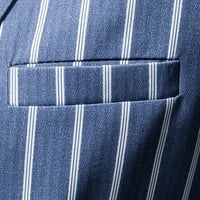 Muški casual prugasti odijelo Bluuses rever gumb Slim Fit stilski jaknski košulju za zabavu Formalni