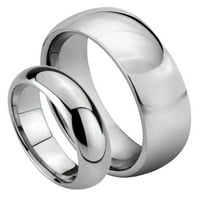 Parova klasičnih prstenova za kupole volfram koji odgovaraju set vjenčanica