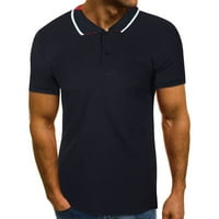 Savršene Slim Fit Polo majice za muškarce Casual Classic Dugme s kratkim rukavima dolje Striped Solid