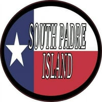 4in 2.5in Oval Texan zastava Južno Padre ostrva naljepnica