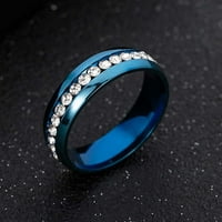 Mothers Pokloni, unise kristalni prsten od nehrđajućeg čelika za muškarce i žene modni par prsten za