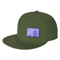 Douzhe Flat Wirm Cap Snapback Hat, igra robota Ispisuje podesiva bejzbol kapa zelene odrasle osobe