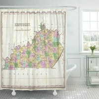 Kentucky Vintage Mapa stare povijesne kartografije Kupatilo DECOR DECORUT HARDERA HAUDER