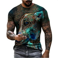 Honeeladyy prodaje muške majice Plus size Vintage lav majica Svijetle 3D životinjski tisak kratkih rukava
