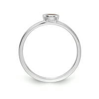 Čvrsti 14K bijeli zlatni okvir MARQUISE simulirani Garnet Ring