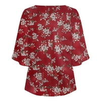 DTIDTPE Ženska odjeća Ležerne prilike Cvjetni ispisani karosevi s rukavima Šifonske bluze Vrhovi ženskih
