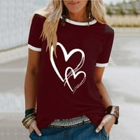 Yuwull Ženska košulja kratkih rukava s kratkim rukavima s ljubavnim grafičkim majicama, klasična košulja