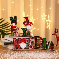 Božićni šareni drveni ukrasi za desktop slova Santa Creative Decor za kućni otvor za radnu površinu