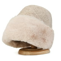 PRINXY ženski šešir Zimska solidna boja plišane kašike slatke i tople kape lov na šešir kaki a