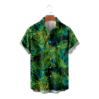 Veliki i visoki muškarci Havajska majica s kratkim rukavima prema dolje Grafički džep za prsluk, majica