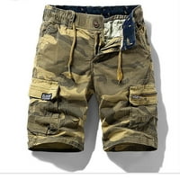 Cacomomrk PI muške kratke hlače za čišćenje više džepa labavo ravne noge teretni pantalone Khaki 8