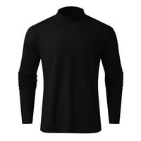 Pejock Muškarci Solid Turtleneck Casual Slim Fit Pulover Majica Bluze za dno Bluze Košulje Crne 3xl