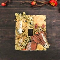 Rustikalni zapadni kesten palomino konji Pojedinačni poklopac preklopnog poklopca ploče