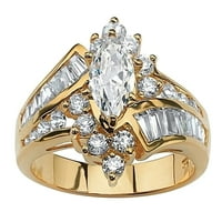 Anvazise Žene Marquise Cut Cubic cirkonije Angažman godišnjica prstena za prstenje srebrna US 11