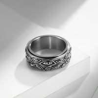 Prstenovi od nehrđajućeg čelika za muškarce Oko Božji prsten Rotizirani vintage prsten udobnost odgovara