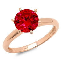CT sjajan okrugli rez prozirni simulirani dijamant 18K ružičasto zlato pasijans prsten sz 6.5